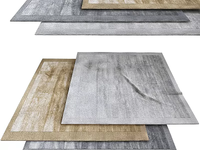 Square Rugs Modern Design Grey Beige Tones Soft Texture for Living Room 3d model