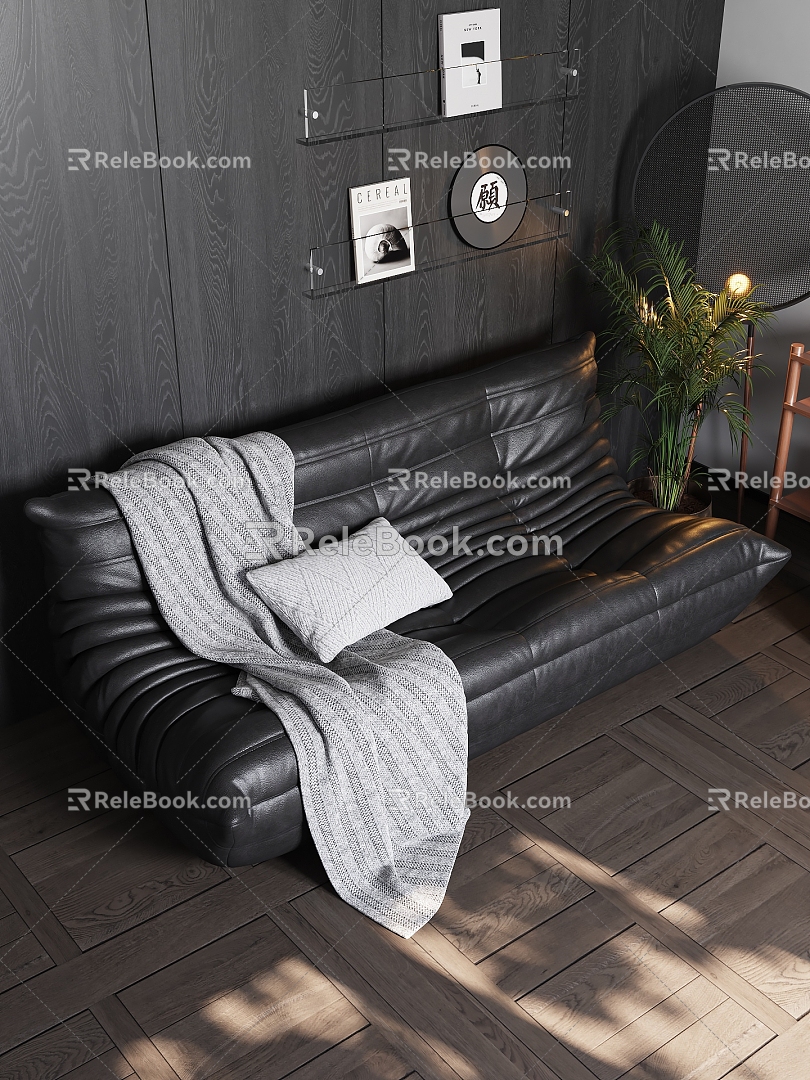 Leather Sofa 3d model