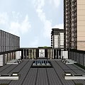 Luxury Modern Entrance Gate Design With Golden Accents Pillars Lighting Water Pool And Trees