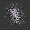 Purple Radiant Firework Display With Light Spots And Reflection On Dark Gray Background