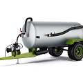 Silver Fuel Tank Trailer with Green Wheels Black Hose and Pump