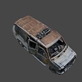 Burned Economy Van 3d model