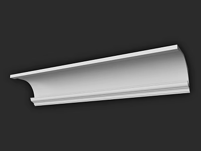 Decorative Architectural Component White Curved Design With Smooth Finish For Interior Decoration 3d model