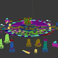 Circular Stone Ground Design With Surrounding Stone Pillars And Scattered Blocks