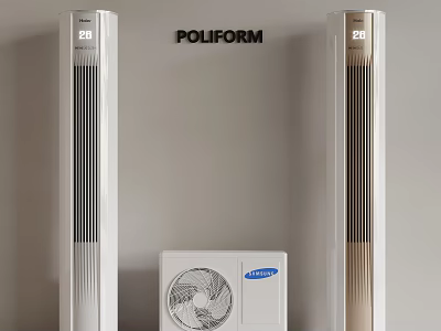 Modern Interior POLIFORM and Samsung Tower Air Conditioner Fan with Sleek Design 3d model