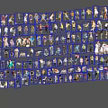 Diverse Group of People in Various Poses Different Activities and Casual Clothing