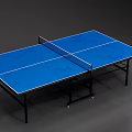 Sports Equipment Blue Ping Pong Table With Black Frame And Movable Wheels