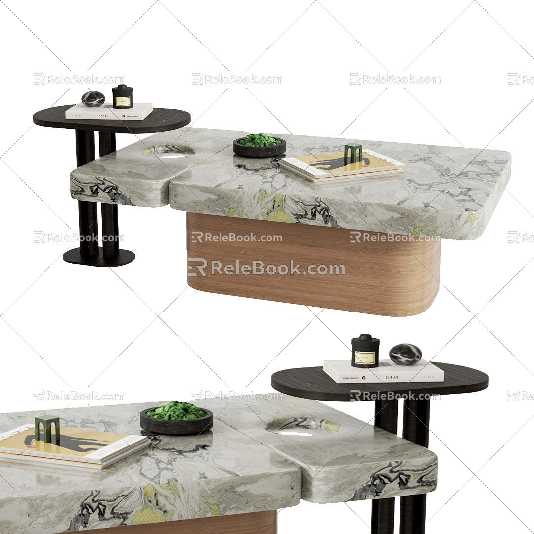 Coffee Table Combination Coffee Table Side Table Corner Table Marble Coffee Table Desktop Decorative Ornaments 3d model