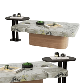 Coffee Table Combination Coffee Table Side Table Corner Table Marble Coffee Table Desktop Decorative Ornaments 3d model