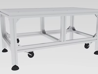 Sturdy Metal Workbench with Wheels for Hardware Tools Storage and Workshop Use 3d model