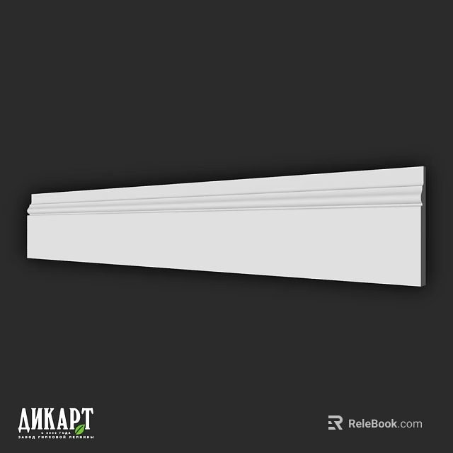 White Decorative Trim With Simple Lines For Home Interior Decoration 3d model 