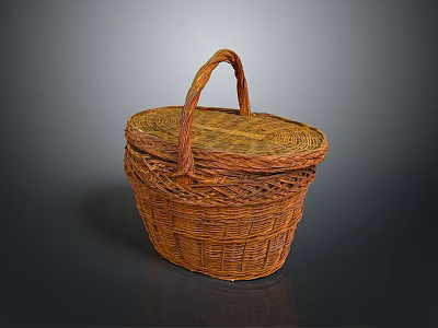 Basket Square Basket Bamboo Basket Bamboo Basket Pet Nest Pet Basket Cat Basket Rattan 3d model