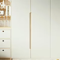 Modern Light Gray Wardrobe With Small House Shaped Cabinets Wooden Floor Room Interior