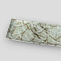 Elegant Decorative Rectangular Plate With White And Brown Line Surface Pattern 3d model