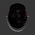 Glossy Black Spherical Helmet With Transparent Visor And Number 008759