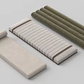 Soft Padded Mats With Beige Gray Dark Green Rolled And Flat Designs