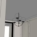 Modern Chandelier With Four White Globe Shades In Elegant Ornate Ceiling Interior