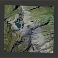 Detailed Terrain Model With Mountain Ranges Lakes And Green Vegetation Cover