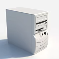 White Desktop Computer Tower With Front Panel Optical Drive Bays And Sleek Design 3d model