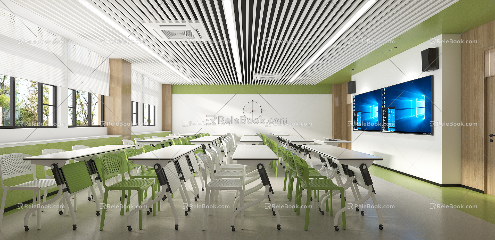 Modern Classroom Horizontal Small Classroom 3d model