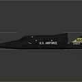 U.S. Air Force NASA Black Airplane With Streamlined Military Experimental Design