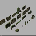 Natural Wood Stone Irregular Shapes With Green Brown Textures And Decorative Pieces
