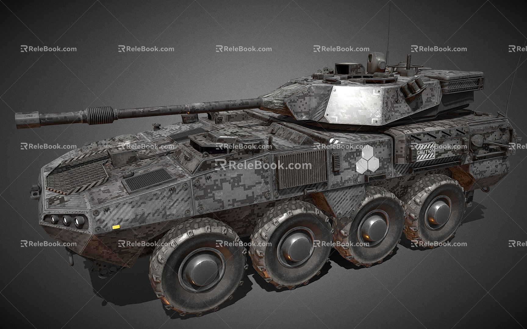 armored vehicle tank self-propelled howitzer wheeled armored vehicle 3d model