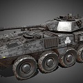 armored vehicle tank self-propelled howitzer wheeled armored vehicle 3d model