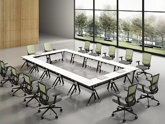 Office staff desk 3d model