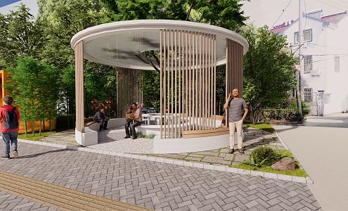 Modern pavilion 3d model