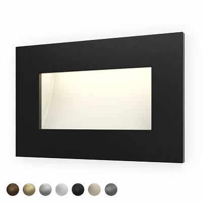 Modern Black Square Downlight Spotlight With Recessed Lighting Area For Home Interior 3d model