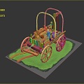 Modern ancient frame car rickhuke frame car trolley 3d model