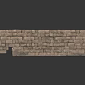 Scenic Natural Landscape Featuring Rustic Gray Stone Wall with Irregular Blocks