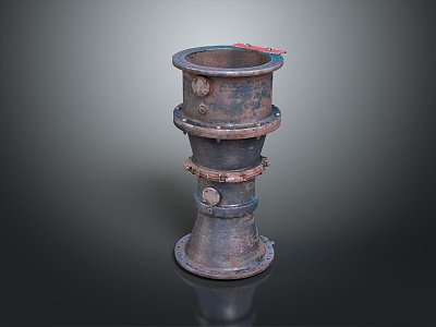 Pipe water pipe valve iron pipe fitting flange tee joint pipe water pipe valve 3d model