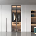 Modern Wardrobe Interior Design With Glass Doors Hanging Clothes And Storage Shelves