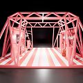 Pink Themed Window Display Featuring LOVE Sign Traffic Light Bench Mailbox And 2024 HER Elements