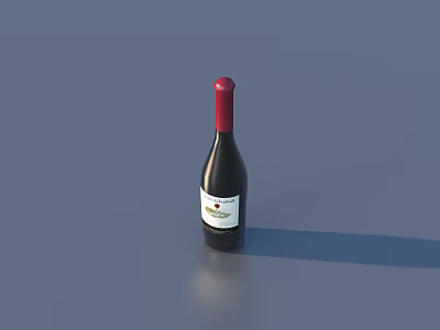 Wine Whisky Wine Glass Bottle 3d model
