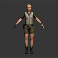 Outdoor Female Explorer In Tactical Vest With Wild Deer In Natural Setting