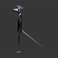 Animated Game Movie Character Mouse Purple Head White Face Black Suit Outstretched Arms Orange Shoes