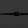 Futuristic Black Pistol Weapon With Scope And Blue Mechanical Design Accents
