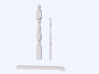 New Chinese Stair Handrail Railing 3d model