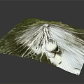 Volcanic Terrain With Conical Shape Green Vegetation And White Snow Cover