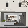 Origin Coffee Cozy Interior Outdoor Seating With Coffee Bar Tables Chairs Green Plants