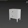 Elegant White Chest of Drawers with Gold Accents and Decorative Handles