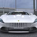 White Luxury Sports Car With Sleek Aerodynamic Design And Red Interior