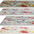 Vibrant Square Rugs With Colorful Floral Patterns For Modern Home Decoration