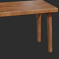Solid Wood Rectangular Table With Sturdy Brown Legs And Smooth Surface 3d model