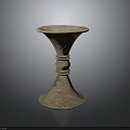 Rustic Stone Textured Candlestick For Home Decor With Elegant Base Design 3d model
