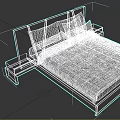 Modern Wooden Double Bed With Gray Bedding Pillows And Matching Side Tables