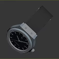 Sleek Modern Wrist Watch with Square Dial Roman Numerals and Black Leather Strap